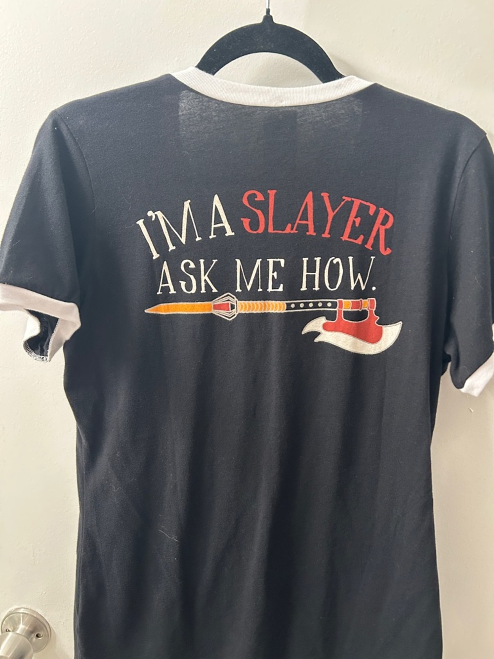 Sunnydale Slayers Black Ringer Tee with White Trim - Picture 5 of 5